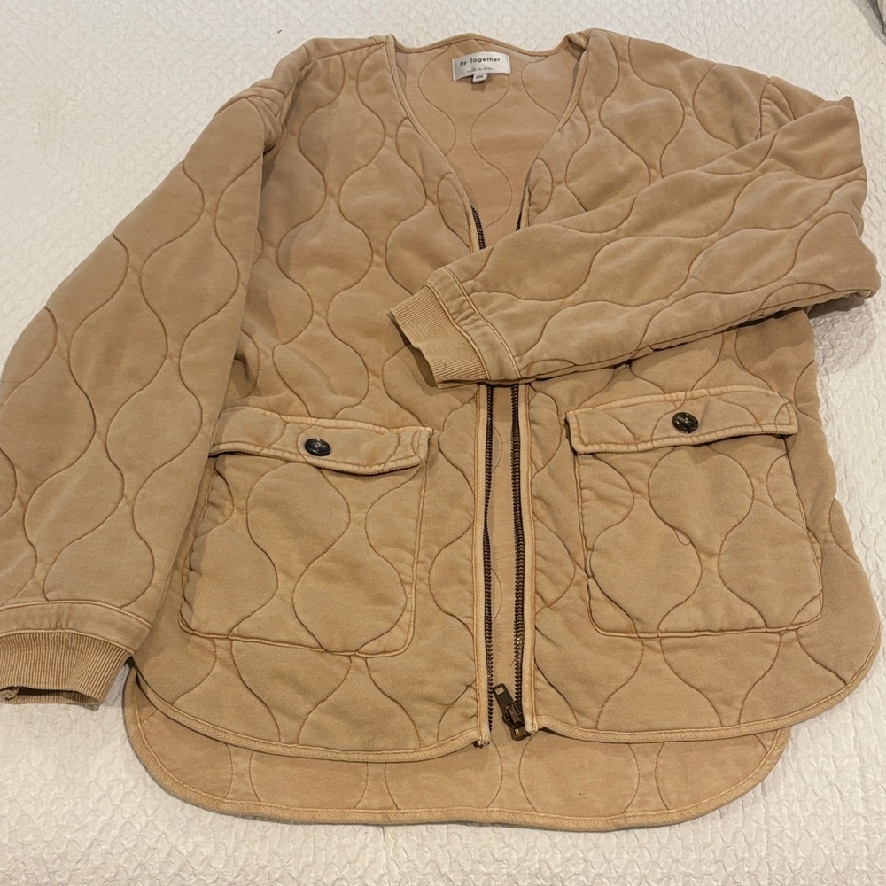 By Together Quilted Tan Utility Jacket